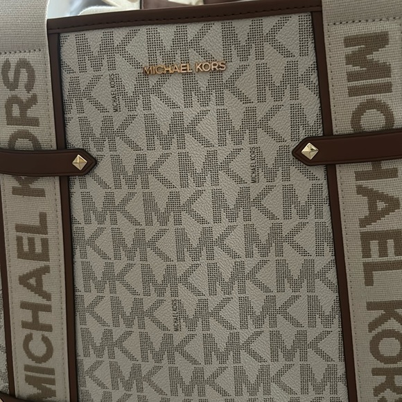 NWT MICHAEL KORS MAEVE VANILLA/LUGG  LG OPEN TOTE BAG - Picture 5 of 7